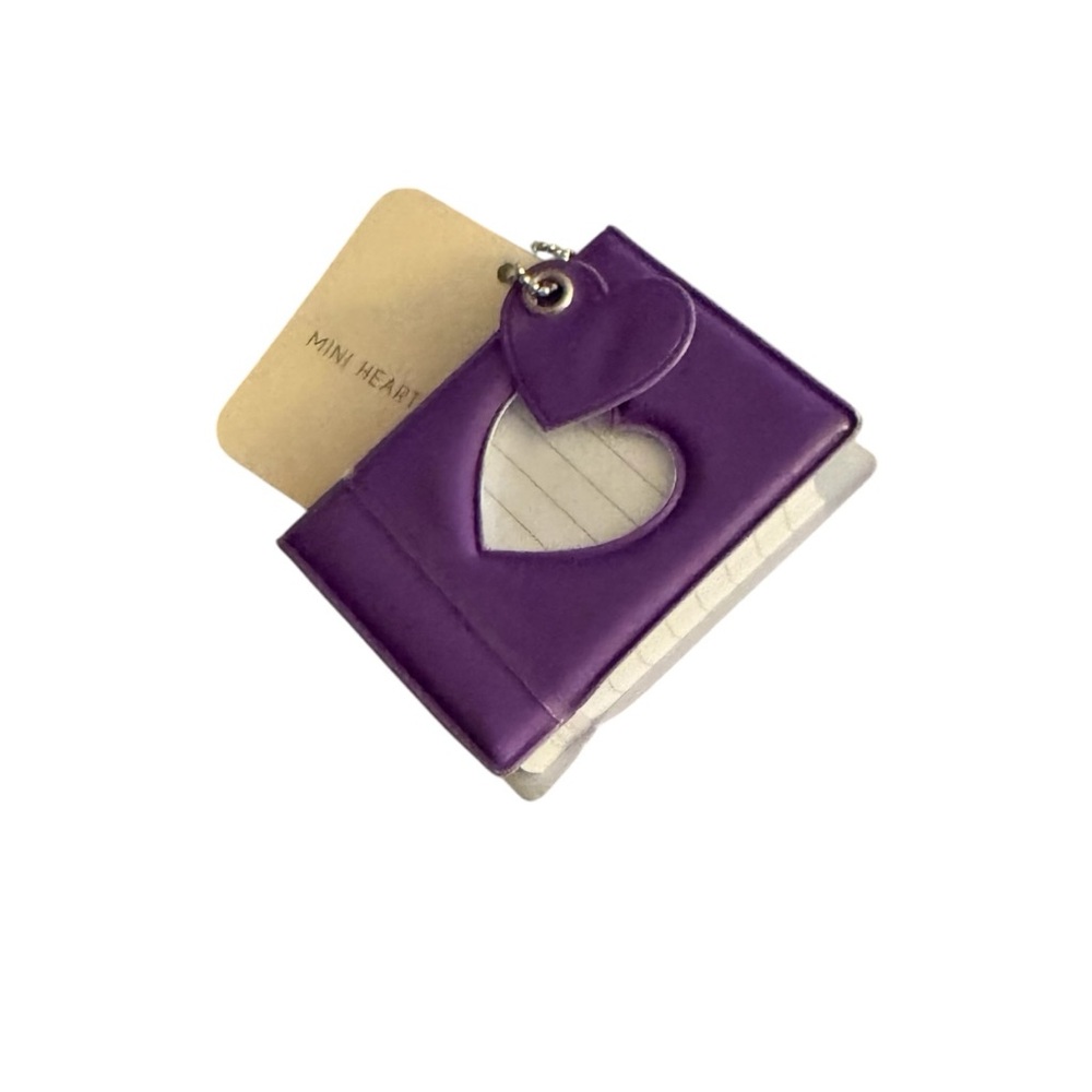 Mini Purple Heart Notebook Keychain Pocket Journal Charm